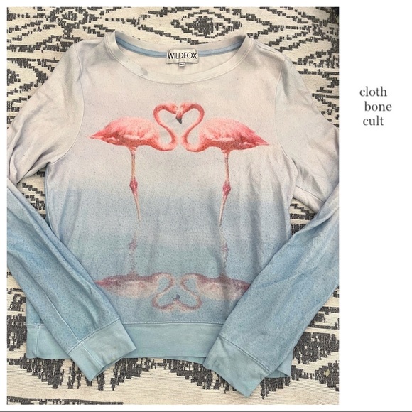 WILDFOX 💋🦊 Flamingo Heart SWEATSHIRT - Picture 2 of 7